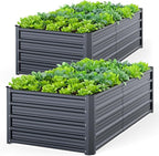 Ohuhu 6x3x1.5FT Metal Raised Garden Bed Outdoor, Reinforced Galvanized Steel by Ohuhu