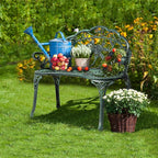 VINGLI 38.5" Patio Park Garden Outdoor Metal Rose Bench, 2-Person Cast Iron - Image 7