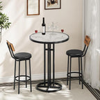 HOOBRO Bar Table, 23.6-Inch Round Pub Table, Frosted Glass Cocktail Table - Image 2