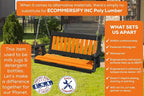 Poly Lumber Wood 4FT Mission Porch Swing Amish Craftsmandship Made in USA HDPE - Image 3