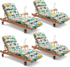 4 Pack Outdoor Chaise Lounge Chair Cushion 75.1 x 22.8 x 4.7 Inches 100% by Uthem