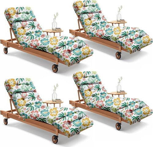 4 Pack Outdoor Chaise Lounge Chair Cushion 75.1 x 22.8 x 4.7 Inches 100% by Uthem