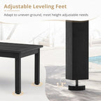 LUE BONA Outdoor Coffee Table, HDPS Black Patio Coffee Tables - Image 5