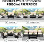 Outdoor Patio Furniture Sets of 4, Metal Patio Conversation Sets - Image 7