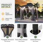 Aoxun 8'x8' Hardtop Gazebo, Aluminum Frame Canopy - Image 5