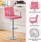 Yaheetech Bar Stools Set of 4, Velvet Fabric Swivel Barstools, Height - Image 6