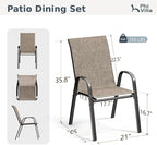 PHI VILLA Patio Chairs Set of 6, Outdoor Stackable Dining Chairs - Image 9