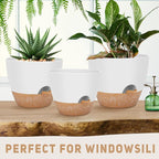 12" 10" 9" Large Self Watering Plant Pots, 3 Pack Flower Pots Planters - Image 4