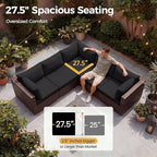 NICESOUL 6 Piece L Shaped Outdoor Sofa - Image 6