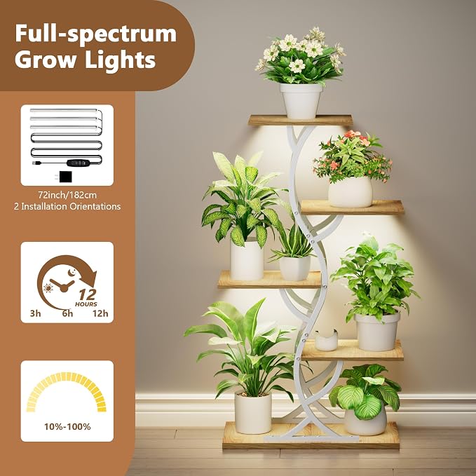 Plant Stand Indoor with Grow Lights - Image 4