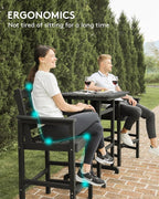 SERWALL Balcony Adirondack Chairs and Table 3 Pieces Set, Adirondack Bar Height - Image 6