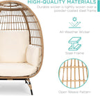Best Choice Products Wicker Egg Chair, Oversized Indoor Outdoor Lounger - Image 6