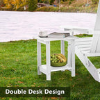 Double Adirondack Outdoor Side Table Weather Resistant, Patio Rectangular End - Image 6