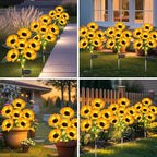 Sunflower Solar Lights Outdoor Decor, 6 Pack Solar Garden Decor Waterproof - Image 6
