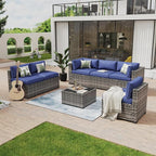 Aoxun 7 Piece Patio Furniture Set Wicker Rattan Patio Conversation Set Outdoor by Aoxun