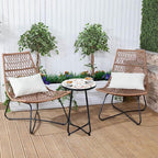 VCUTEKA Patio Side Table Outdoor Accent Table Bistro Coffee Table Plant End - Image 6