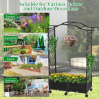 Planter Box with Trellis Outdoor, 57in Plastic Raised Garden Bed with Trellis - Image 2