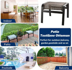 Outdoor Patio Foot Rest Ottoman Seat Textilene Portable Metal Footstool - Image 6