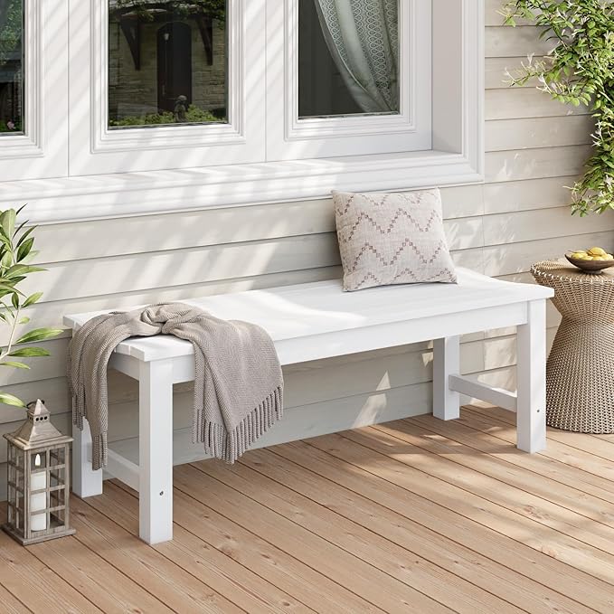 Stoog Outdoor Bench Set of 2, 2-Person Backless Outdoor Benches Weatherproof - Image 2