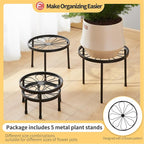 Plant Stand, 5 Pack Heavy Duty Flower Pot Stands, Metal Decoration Racks - Image 2