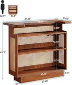 Tribesigns Rattan Home Bar Unit, Farmhouse 4-Tier Bar Table - Image 2
