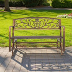 VEVOR Outdoor Bench, 50 inch, Carbon Steel Metal Frame - Image 2