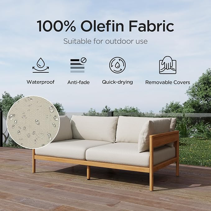 Acanva Modern Outdoor Patio Furniture Set, All-Weather Aluminium Conversation - Image 6
