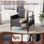 4-Piece Patio Furniture Set, Outdoor Wicker Patio Conversation Set - Image 4