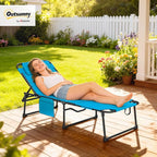 Outsunny Folding Chaise Lounge - Image 2
