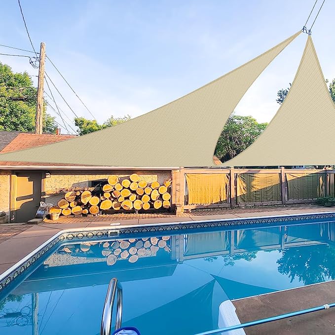 E&K Sunrise 2' x 2' x 2' Sun Shade Sail Triangle Canopy Shade Cover UV Block by EKSUNRISEINC
