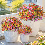 Artificial Flowers Faux Plants Outdoor Fake Flowers Spring Decor, 12 Bundles - Image 2