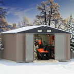 Greesum 10×10FT Outdoor Storage Shed, Metal Patio Storaged Sheds - Image 3