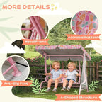 Qaba Kids Patio Swing, 2-Seater Outdoor Porch Swing Chair - Image 5