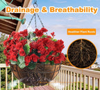 Y&M Pack of 4 12" Pre-Formed Round Coco Fiber Coco Liner Hanging Basket Liners - Image 5