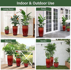 24/21/12 Inch Large Plastic Planter, Lightweight Ceramic-Look Tall Planters - Image 6
