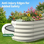 Kesfitt Raised Garden Bed, Metal Galvanized Steel Oval Garden Bed 8x2x1.5 ft - Image 9