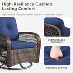 Aoxun 3 Pieces Patio Furniture Set, Patio Swivel Rocker Chairs Set of 2 - Image 4