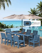 SERWALL 7-Piece Outdoor Dining Set, All Weather HDPE Outdoor Furniture Set - Image 3