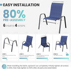 Patio Dining Chairs Set of 8, Outdoor High Stacking Chairs，Breathable Seat - Image 8