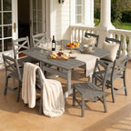 9-Piece Patio Dining Table Set, HDPE Outdoor Table and Chairs Set, All-Weather - Image 6