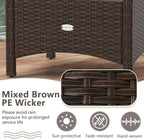 Tangkula 2 Pieces Outdoor Patio PE Wicker Ottomans - Image 5