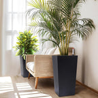 Garvee 22.5" Tall Planters Set of 2, Outdoor＆Indoor Black Planter Pots - Image 3