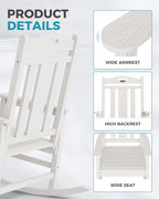 Ciokea Oversized Outdoor Rocking Chairs Set of 2, 380lbs Heavy-Duty Large Patio - Image 6