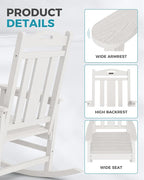 Ciokea Oversized Outdoor Rocking Chairs Set of 4, 380lbs Heavy-Duty Large Patio - Image 6
