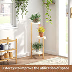 FILWH Plant Stand Indoor Outdoor Plant Rack 3 Tier 3 Potted Flower Holder - Image 2