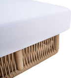 SAFAVIEH Outdoor Collection Gillian Tan Rope/White Cushion Chaise Lounge Chair - Image 14