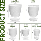 Utopia Home - Spotty Plant Pots Indoor - 7/6.6/6/5.3/4.8 Inches Flower Pots - - Image 2
