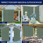 PureFit Outdoor Curtains for Patio Waterproof Weatherproof, UV Resistant - Image 5