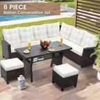 KROFEM6-Piece Patio Furniture Set, Outdoor Sectional Sofa - Image 6