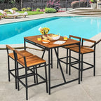 HAPPYGRILL 5 Pieces Patio Bar Table Set - Image 2